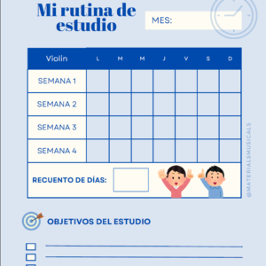 Rutina de estudio diario (Pack 3 colores)